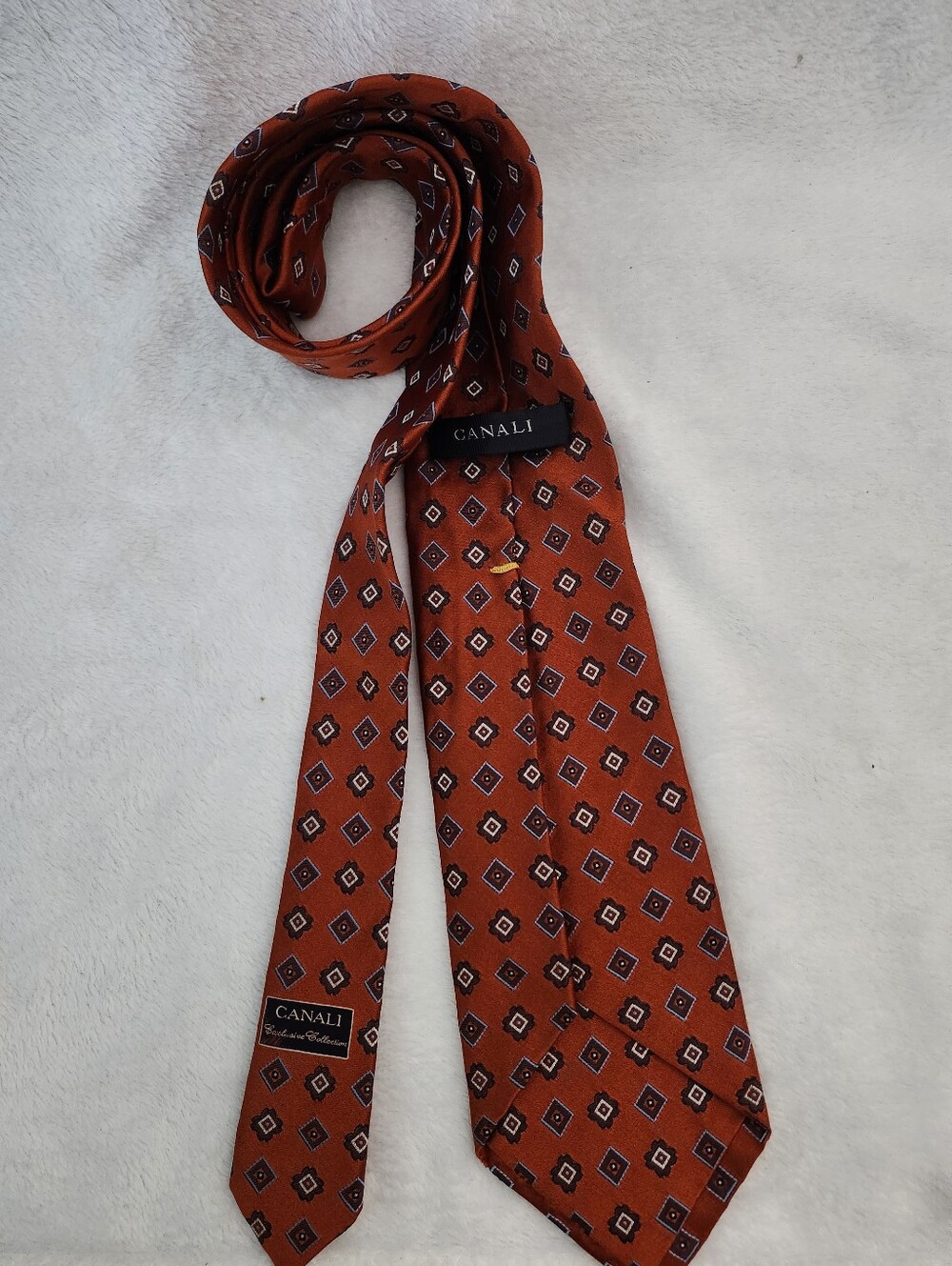 CANALI Men's Red Silk Tie
